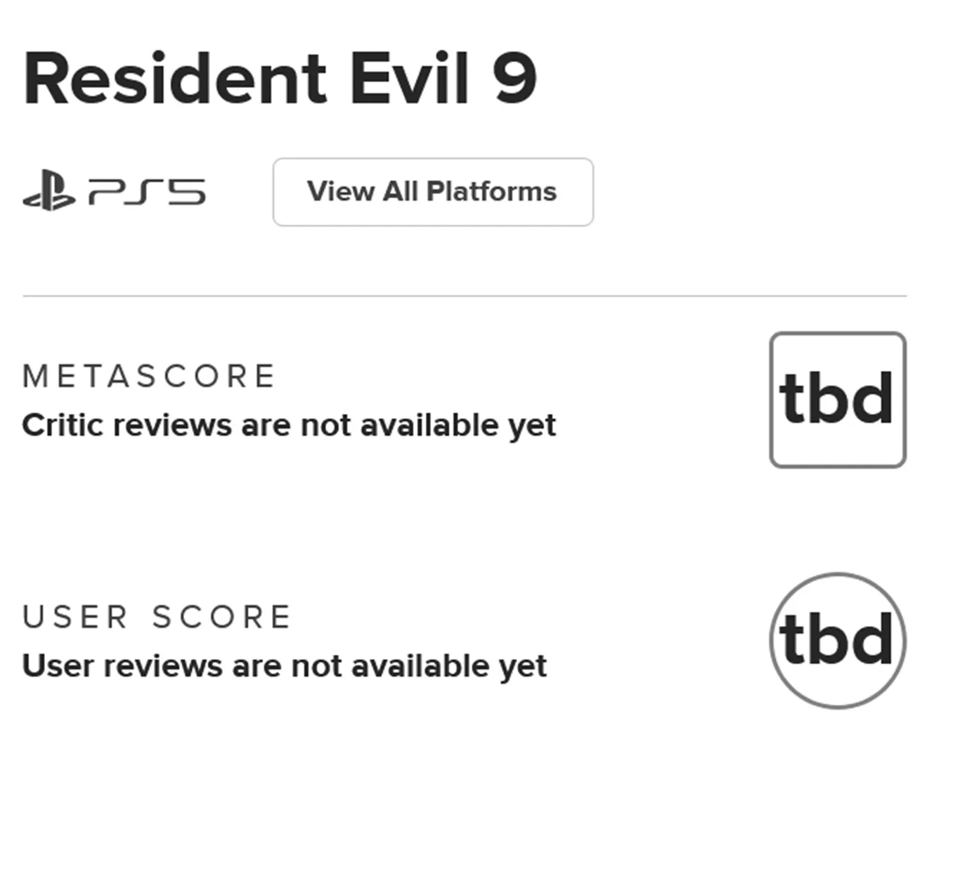 ظهور Resident Evil 9 على Metacritic