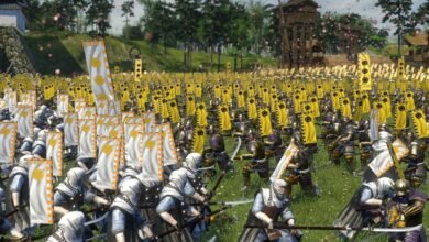 وحدات عسكرية في معركة من Total War Shogun 2 في لقطة رسمية من الإصدار الأصلي