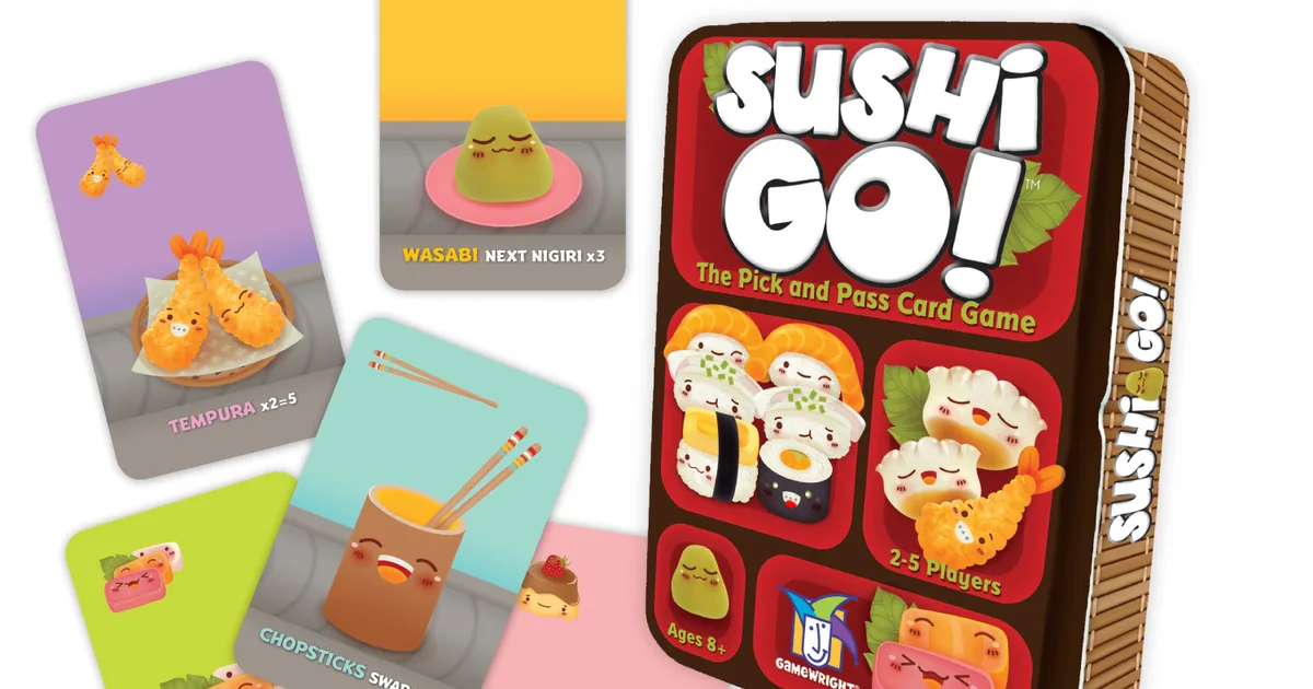 علبة لعبة سوشي جو Sushi Go! مع بطاقات الأطباق