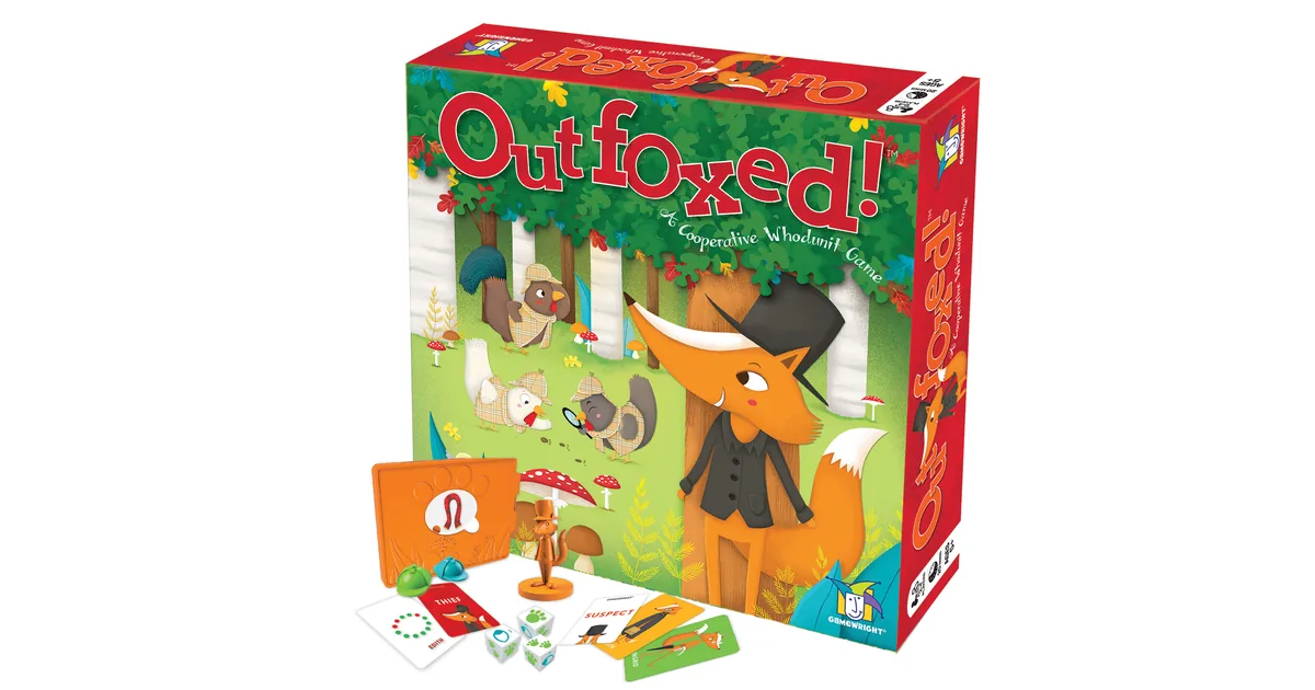 علبة لعبة أوتفوكسد Outfoxed! مع البطاقات والماسح وأدوات كشف المشتبهين