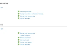 نافذة BitLocker Drive Encryption في ويندوز: القرص C و القرص D مشفران