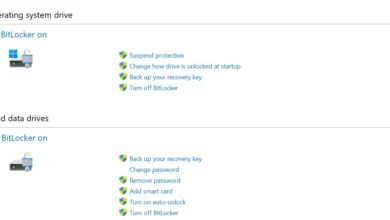 نافذة BitLocker Drive Encryption في ويندوز: القرص C و القرص D مشفران