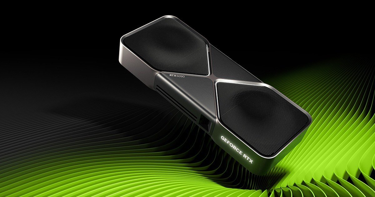 صورة رسمية لبطاقة إنفيديا GeForce RTX 5090 من زاوية جانبية