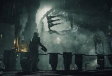 لقطة رسمية من Dead Space تظهر الشخصية داخل منشأة صناعية مظلمة
