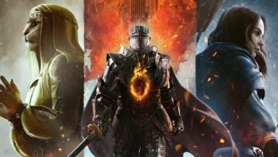 صورة رسمية من Dragon’s Dogma 2 تُظهر الأريسن وأحد الشخصيات في عالم اللعبة