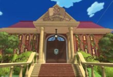 مبنى المكتبة في الحرم الأكاديمي للعبة Escape Academy 2
