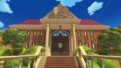 مبنى المكتبة في الحرم الأكاديمي للعبة Escape Academy 2