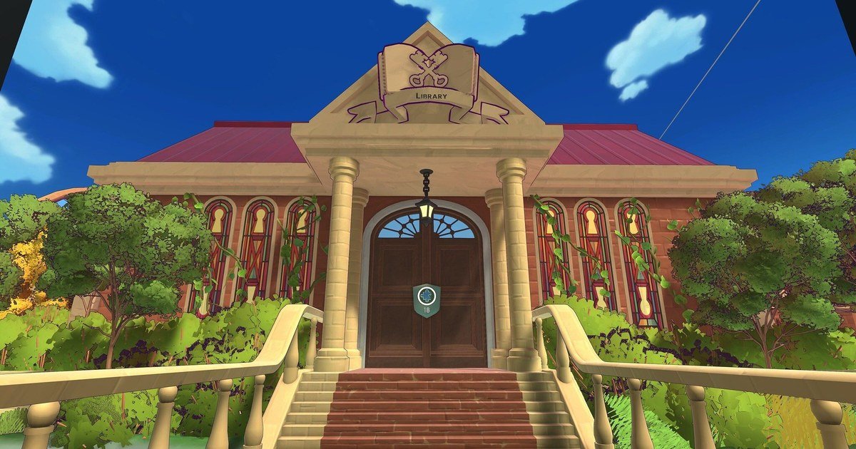مبنى المكتبة في الحرم الأكاديمي للعبة Escape Academy 2