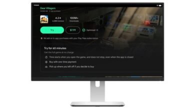 واجهة تجربة لعبة مدفوعة على الحاسب في فيديو Google Play الرسمي
