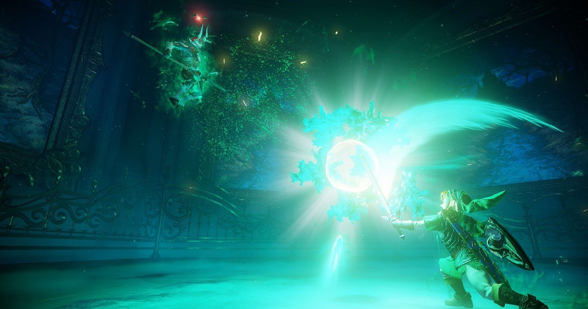 مواجهة قتالية في لقطة رسمية من ريميك Zelda Ocarina of Time على Switch 2