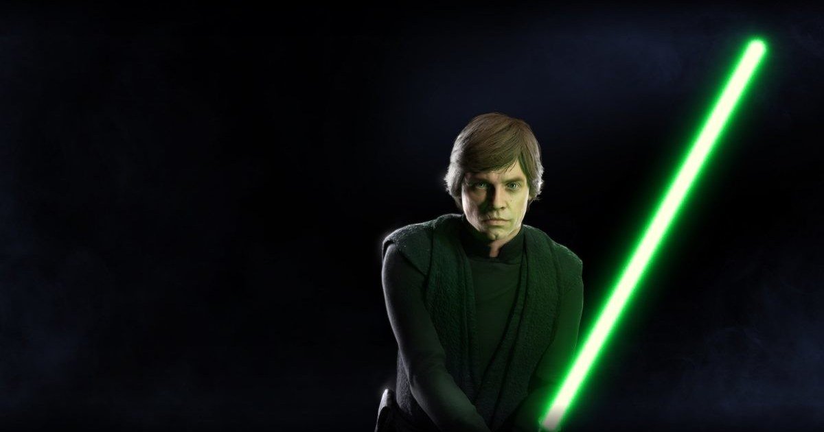 صورة توضيحية من Battlefront II لشخصية تحمل سيفًا ضوئيًا أخضر