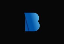 شعار BioWare الأزرق على خلفية سوداء