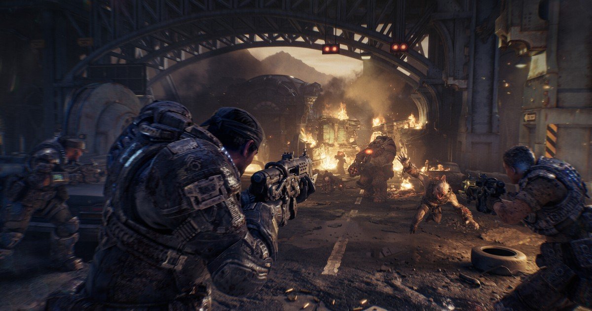 اشتباك مسلح في لقطة رسمية من Gears of War E-Day