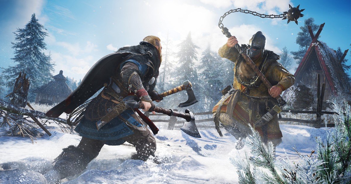 مواجهة قتالية في منطقة ثلجية من Assassin’s Creed Valhalla