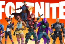 شعار Fortnite وشخصيات اللعبة في صورة مقال حل مشكلة الكراش