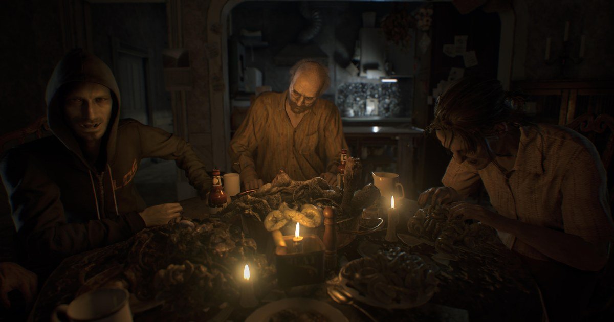 مشهد مائدة الطعام في Resident Evil 7 من صور كابكوم الرسمية
