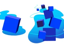 رسم توضيحي من Intel لصندوق واحد بجانب مجموعة مكعبات يرمز إلى الجهاز الكامل والقطع المنفصلة