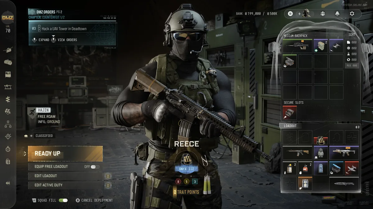 شرح DMZ في Modern Warfare 4: شاشة Ready Up وخيارات تجهيز العتاد وSquad Fill
