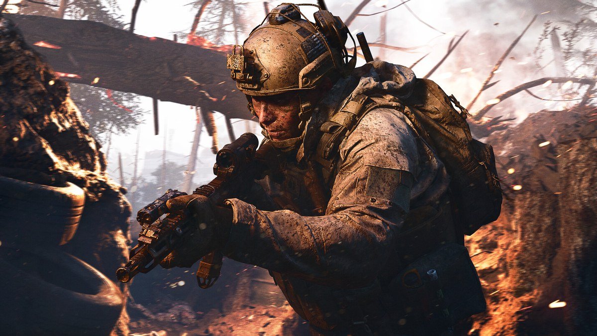 جندي وسط اشتباك ودخان في Call of Duty Modern Warfare 4