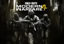 جنود مسلحون في شارع مظلم ضمن الصورة الرسمية للعبة Modern Warfare 4