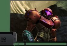 جهاز Nintendo Switch 2 موصولًا بالتلفاز أثناء تشغيل لعبة سباق