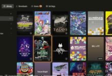 واجهة مكتبة ألعاب Steam في مشروع Playden على PS5