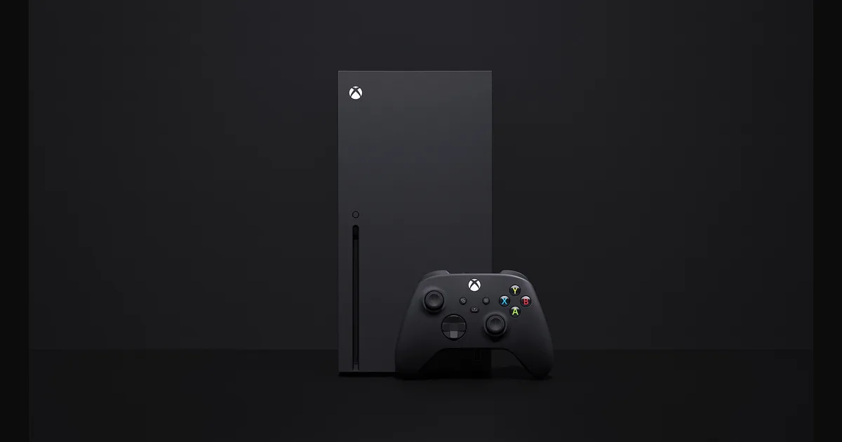 جهاز Xbox Series X ويد تحكم لاسلكية على خلفية داكنة